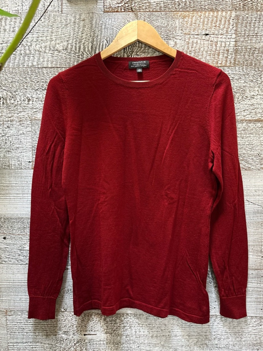 Lord & Taylor | 100% Extra Fine Merino Wool Light Pullover - Women's L, Red